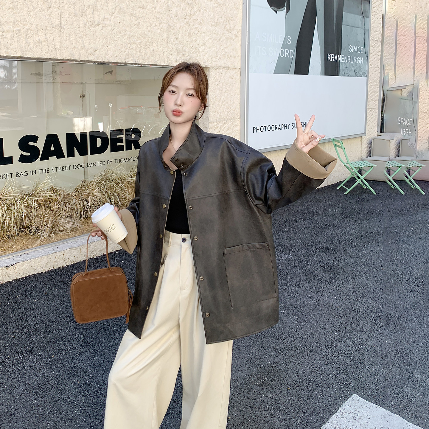 复古咖色两面穿皮衣外套女春季2026新款今年流行爆款高级感PU夹克