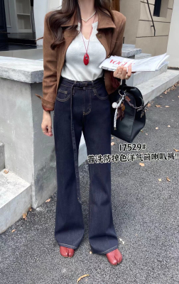 秋季新款 MINI JEANS 17529牛仔裤女 阔腿筒喇叭裤 腰围特色