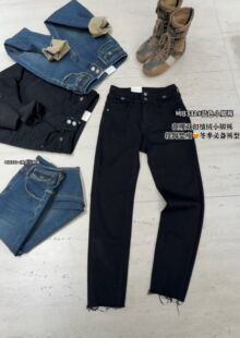 植绒2025 Mini诱惑18332冬季新品高腰显瘦铅笔小脚裤牛仔裤女 2色
