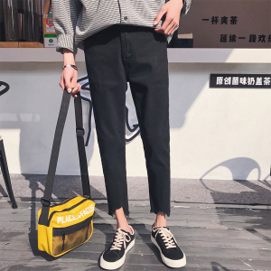 新款黑色显瘦牛仔裤