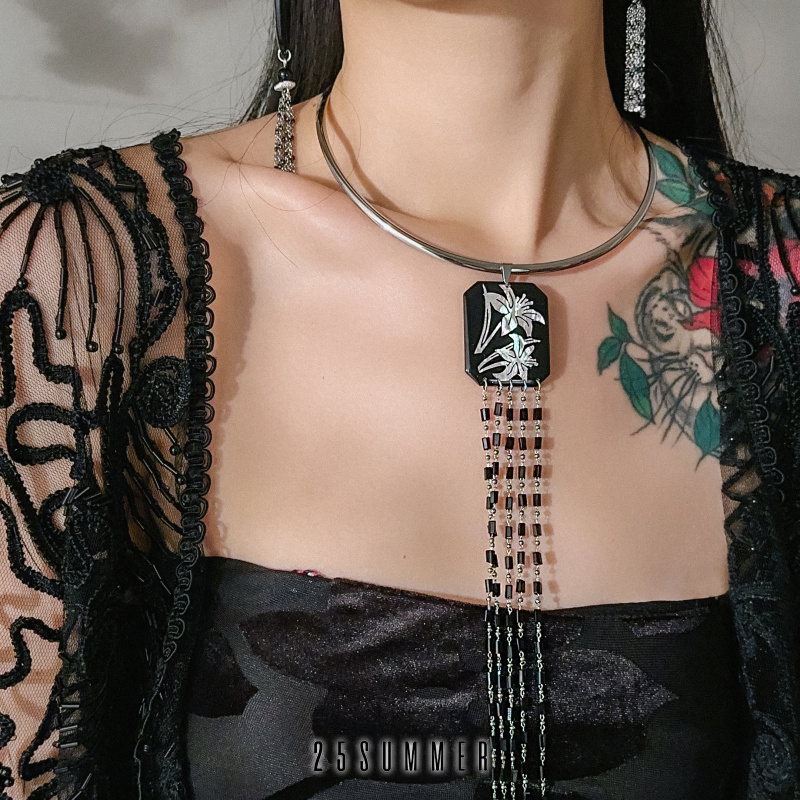 25SUMMER螺钿流苏女新中式项链