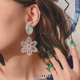25SUMMER原创设计晶莹剔透水晶编织透明雪花耳环手工串珠复古耳夹
