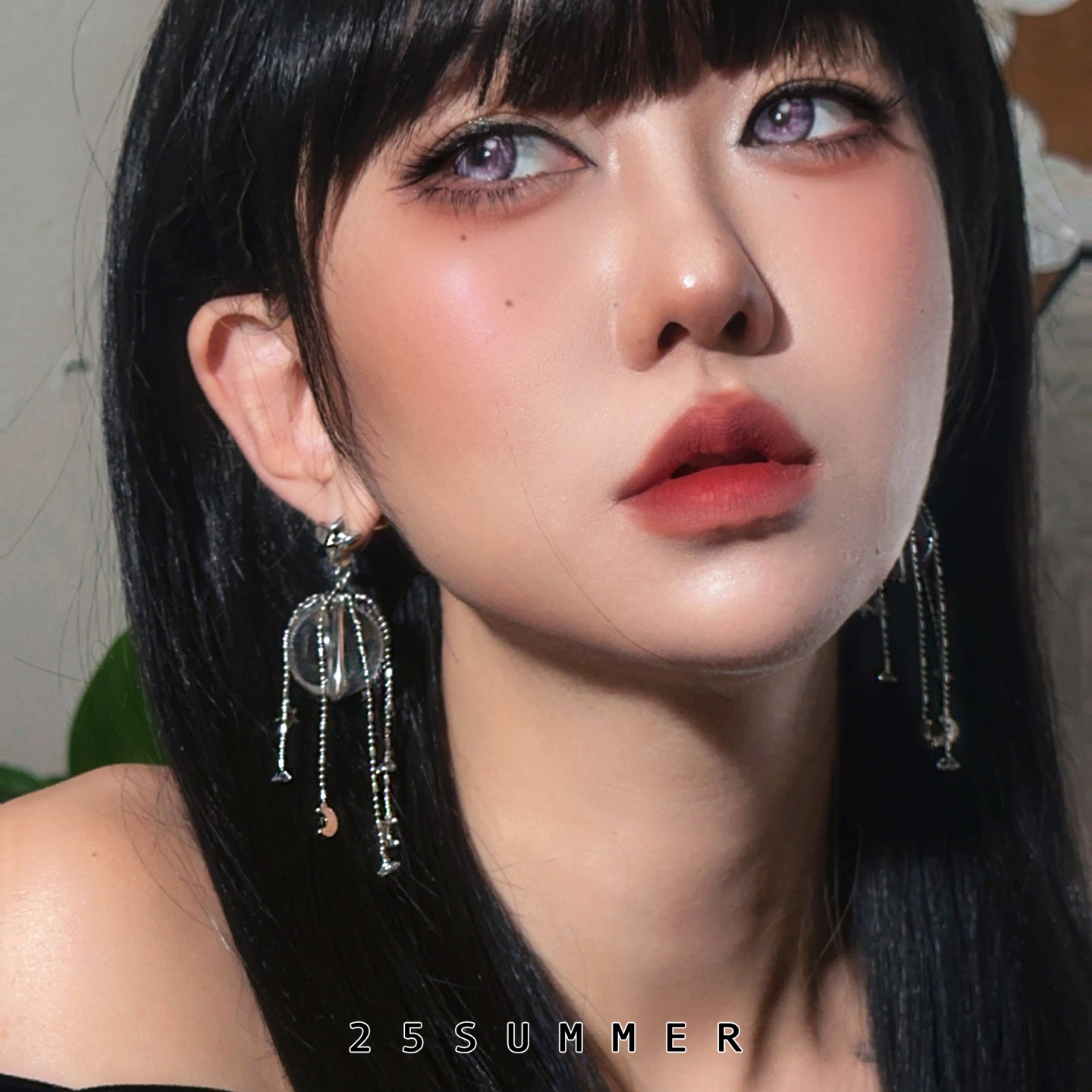 25SUMMER原创银月星月流苏耳环