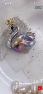 天鹅巴洛克珍珠吊坠