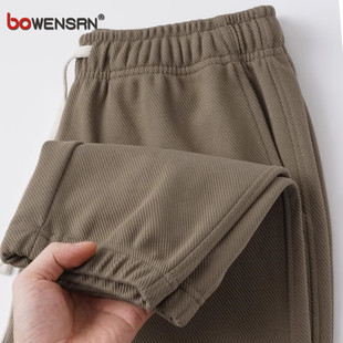 高端卫裤男士2025新款春秋款束脚宽松休闲男裤子男款冬季加绒加厚