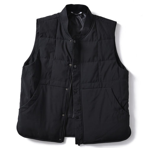 IT ins潮牌羽绒马甲男90灰鸭绒保暖棒球领大口袋短款马夹轻薄外套