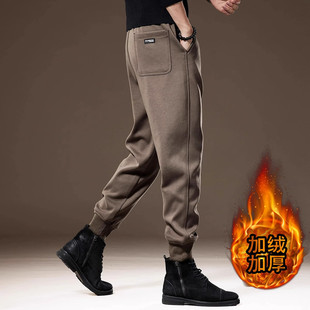 宽松束脚休闲裤 2025秋冬加绒运动裤 男 男士 意大利重磅复古针织卫裤