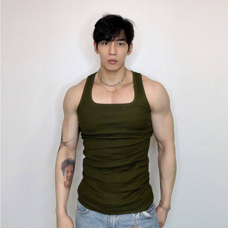 美式健身运动背心男士夏季新款修身训练无袖T恤潮流坎肩打底汗衫