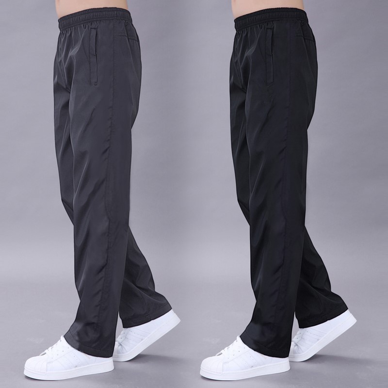 运动裤男潮牌春秋厚款宽松直筒休闲长裤大码加绒阔腿弹力速干裤子