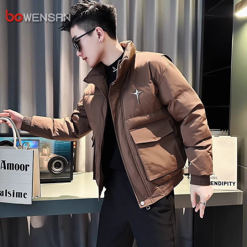 高端立领棉服外套男士秋冬装2025新款高级感痞帅工装棉衣夹克男款