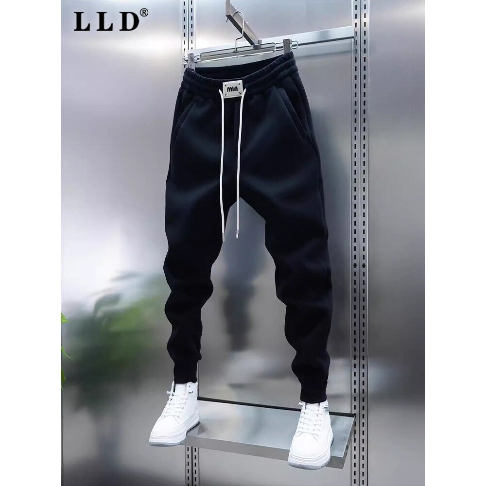 高端卫裤男2025秋冬季新款加绒修身束脚裤男士休闲爆款小脚运动裤