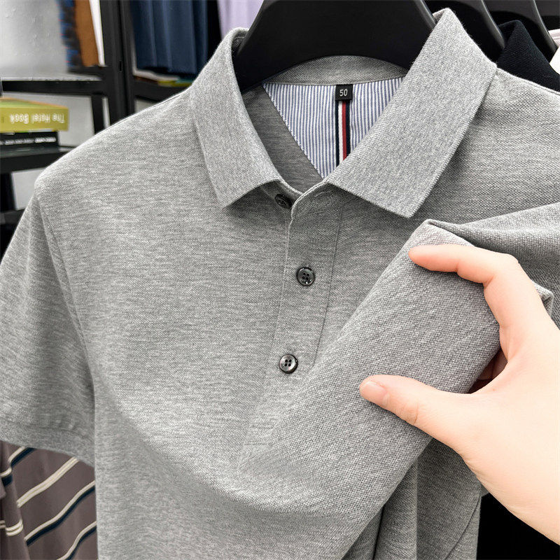 MAROLIO~上档次！纯棉POLO衫男短袖夏季宽松透气休闲翻领长袖T恤
