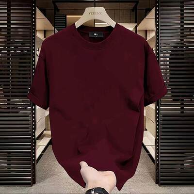 Upscale潮人220g重磅纯棉短袖纯色夏季打底上衣春秋加绒长袖T恤男