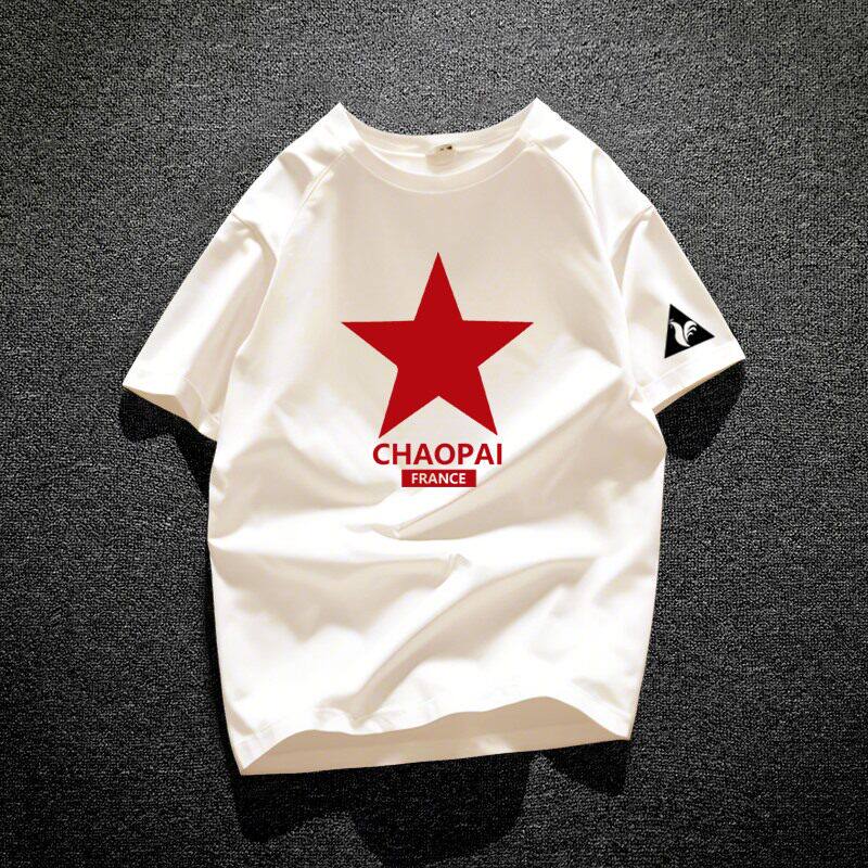 重磅短袖t恤男2025夏季新款潮牌纯棉圆领印花体恤男士百搭短袖t恤