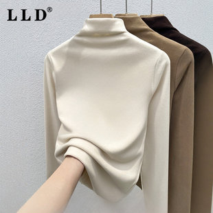 高端半高领德绒打底衫男款秋冬2025年新款双面绒加厚内搭男士上衣