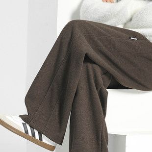 【羊毛系列】裤子男休闲裤宽松卫裤毛呢运动阔腿裤垂感直筒糯米裤