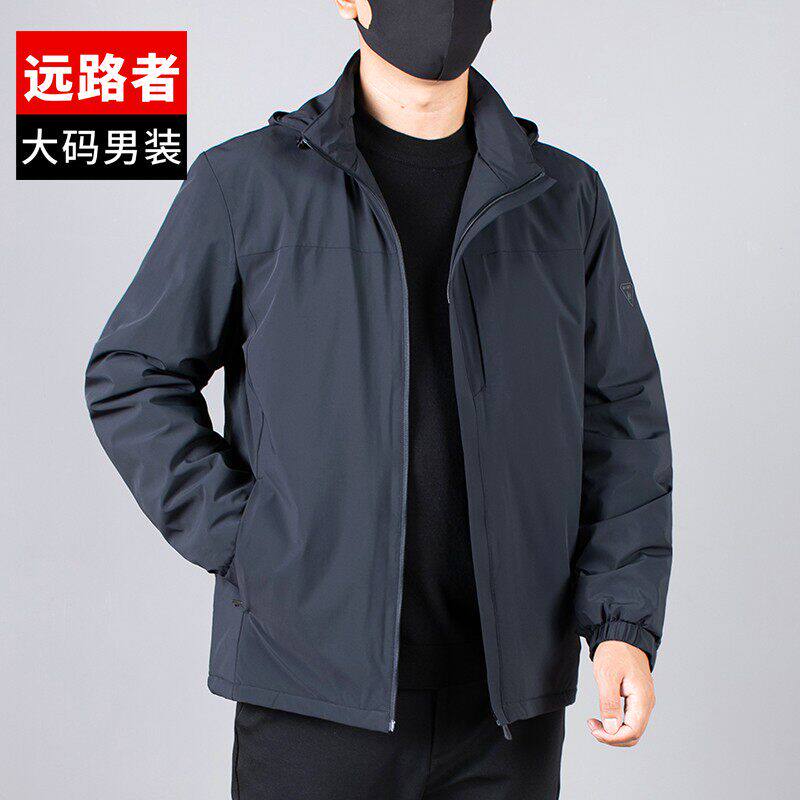 高端正品秋冬季保暖夹棉外套轻薄棉衣男大码棉服加肥加大二棉夹克