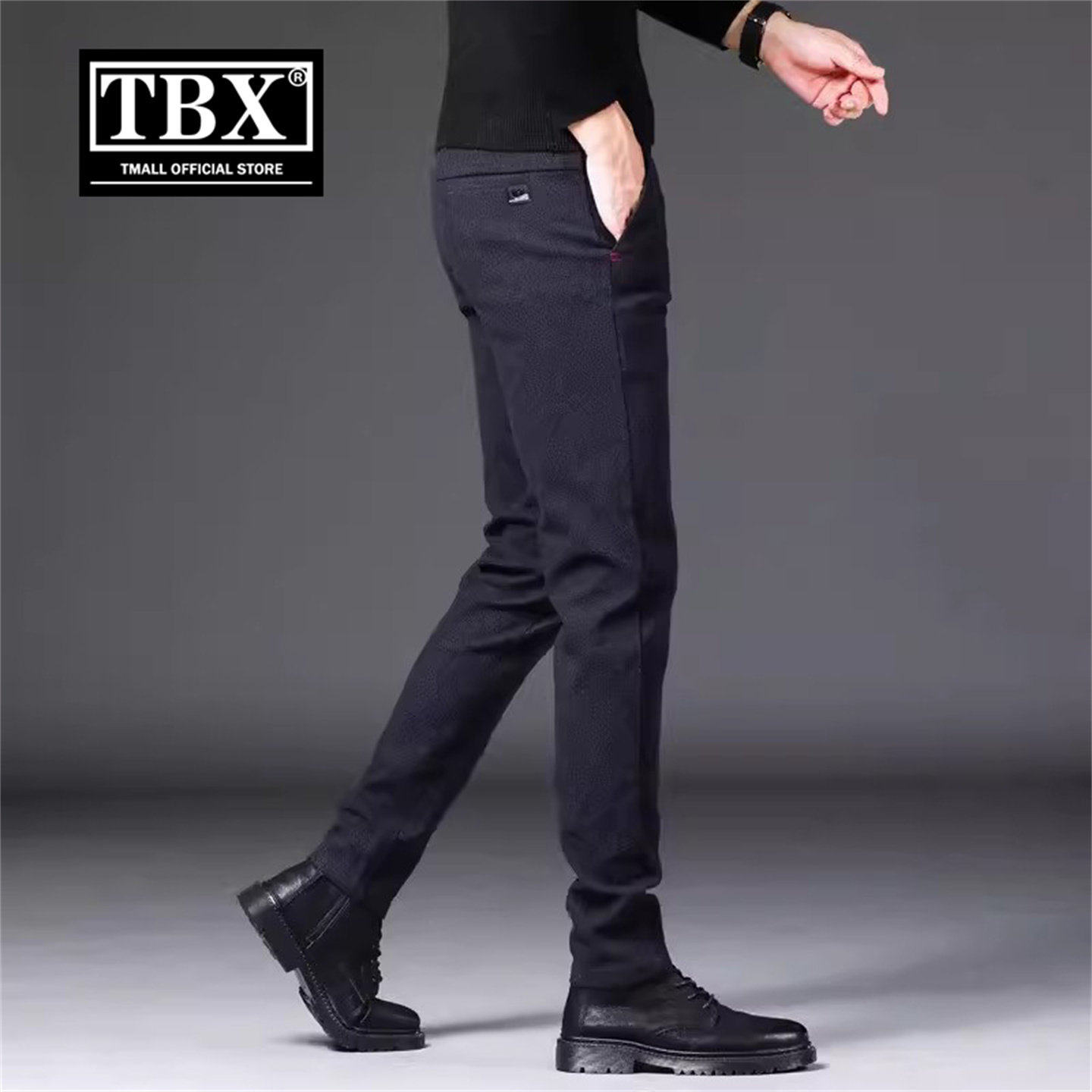 高端商务休闲裤子男士2026新款春季男裤直筒修身小脚西裤男款春装