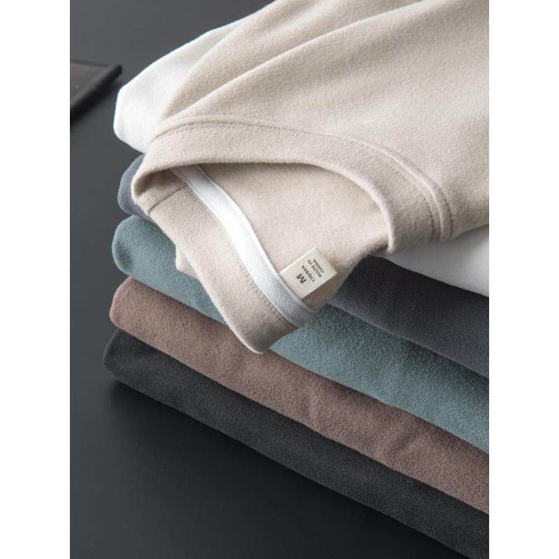 加绒加厚修身圆领打底衫男双面绒保暖2025秋冬季内搭长袖德绒T恤