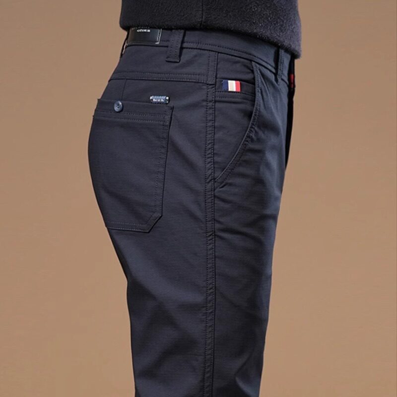 意大利黑色裤子男款2026夏季百搭冰丝薄款直筒西裤商务休闲长裤子