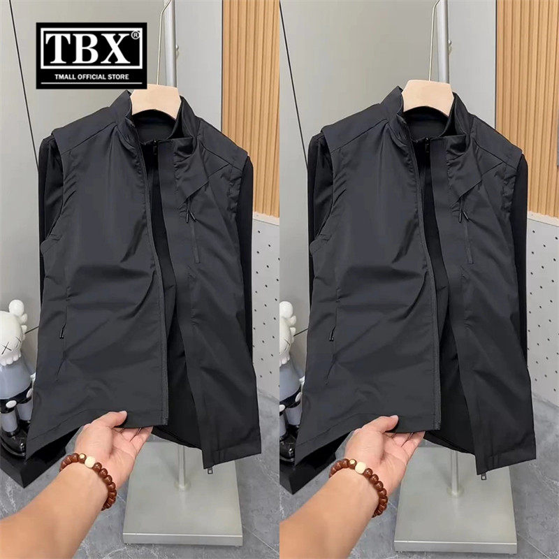 高端软壳立领马甲男士2026新款春秋季坎肩背心无袖冲锋衣外套男款