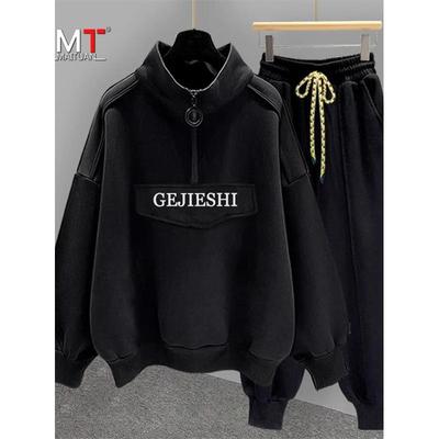 高端休闲卫衣套装男士春秋冬季2025新款高级感痞帅男装穿搭配一套