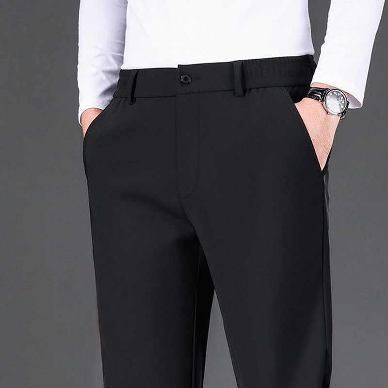 高端男士休闲裤春秋季2026新款商务弹力直筒西裤垂感免烫长裤子男
