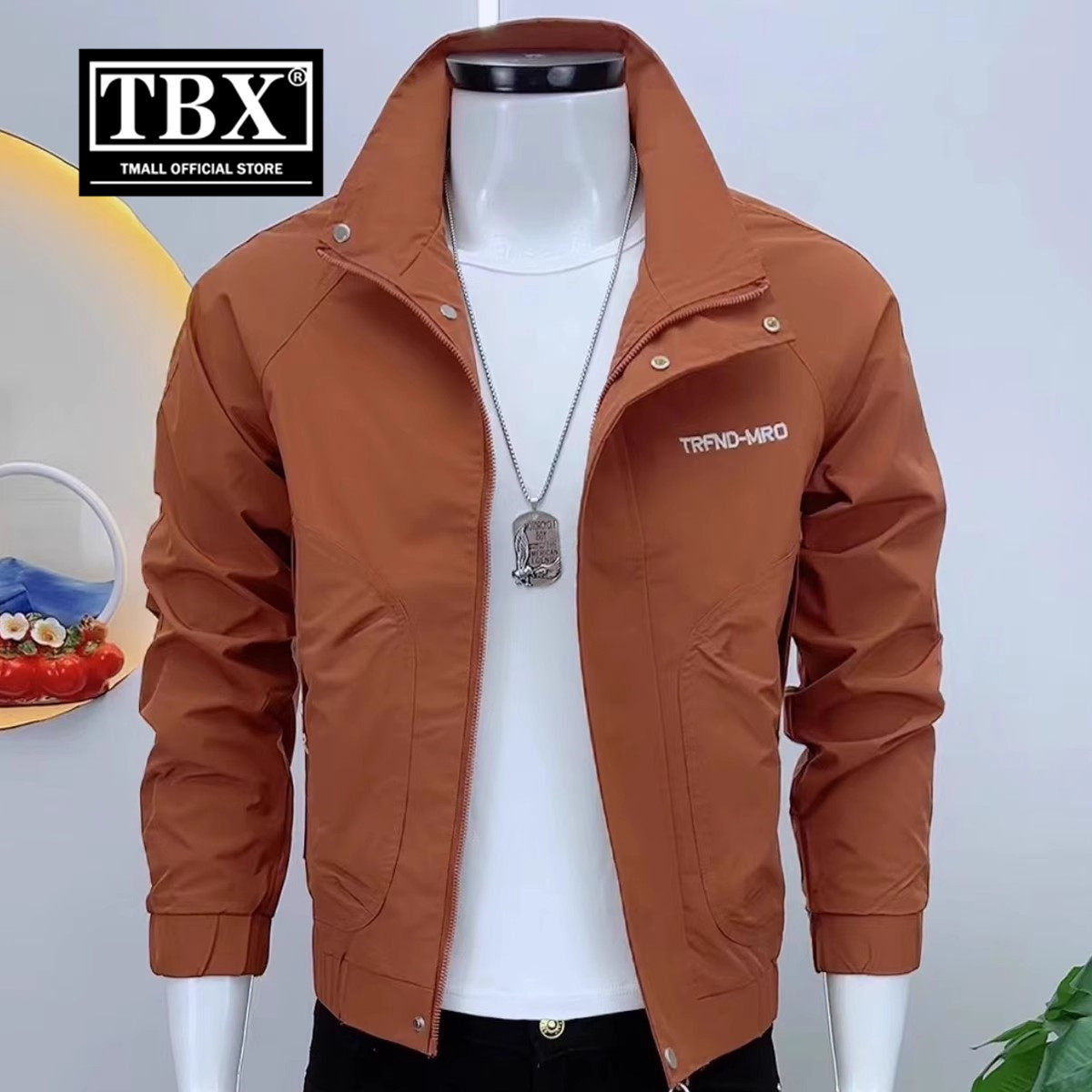 高端夹克外套男士2026新款春装修身短款商务休闲立领棉服男款秋季