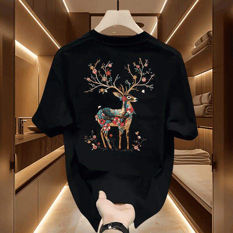 2026新款重磅纯棉短袖t恤男夏季印花潮流帅气上衣宽松美式半袖男