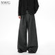休闲长裤 压褶阔腿西裤 子男美式 老钱风垂感宽松直筒拖地裤 男春秋季