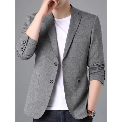 春秋季男士西服韩版修身男装中年小西装外套高端潮流休闲商务西装