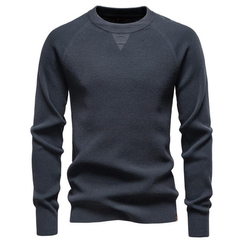 GeenFny2025秋冬季男士圆领套头纯色毛衣高品质商务保暖针织衫潮