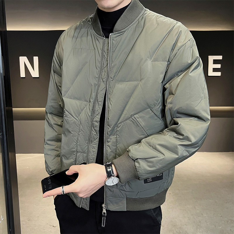 潮牌轻薄羽绒服男士短款冬季保暖2025新款高级感时尚帅气加厚外套