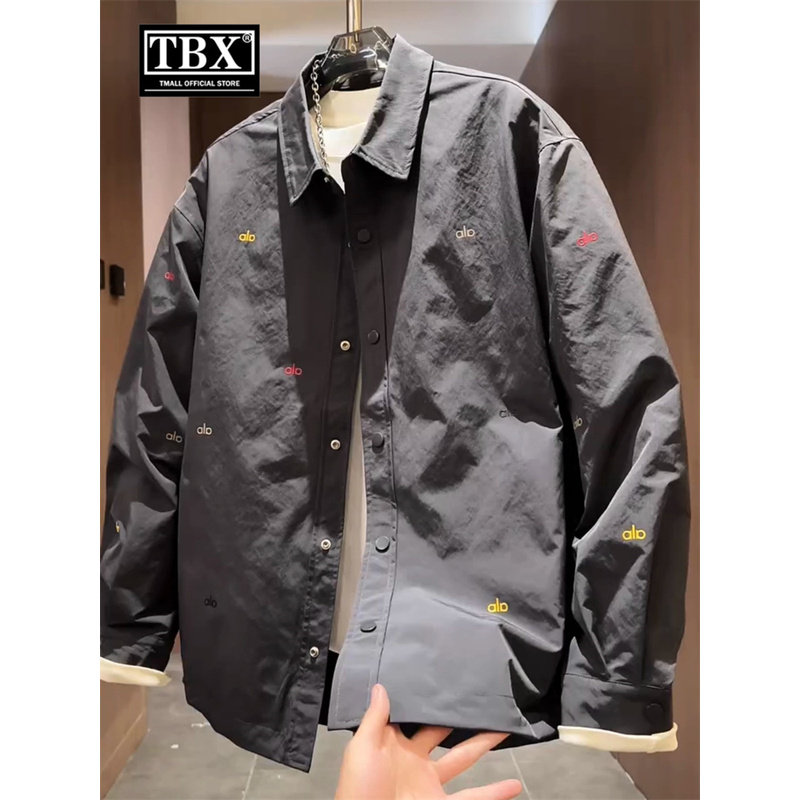 高端欧货衬衫式夹克外套男士2025新款春秋季休闲翻领衬衣男款冬装