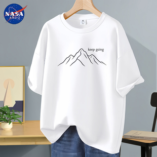 新款 NASA联名男款 2026夏季 t恤男士 青少年体恤T纯棉重磅上衣服 短袖
