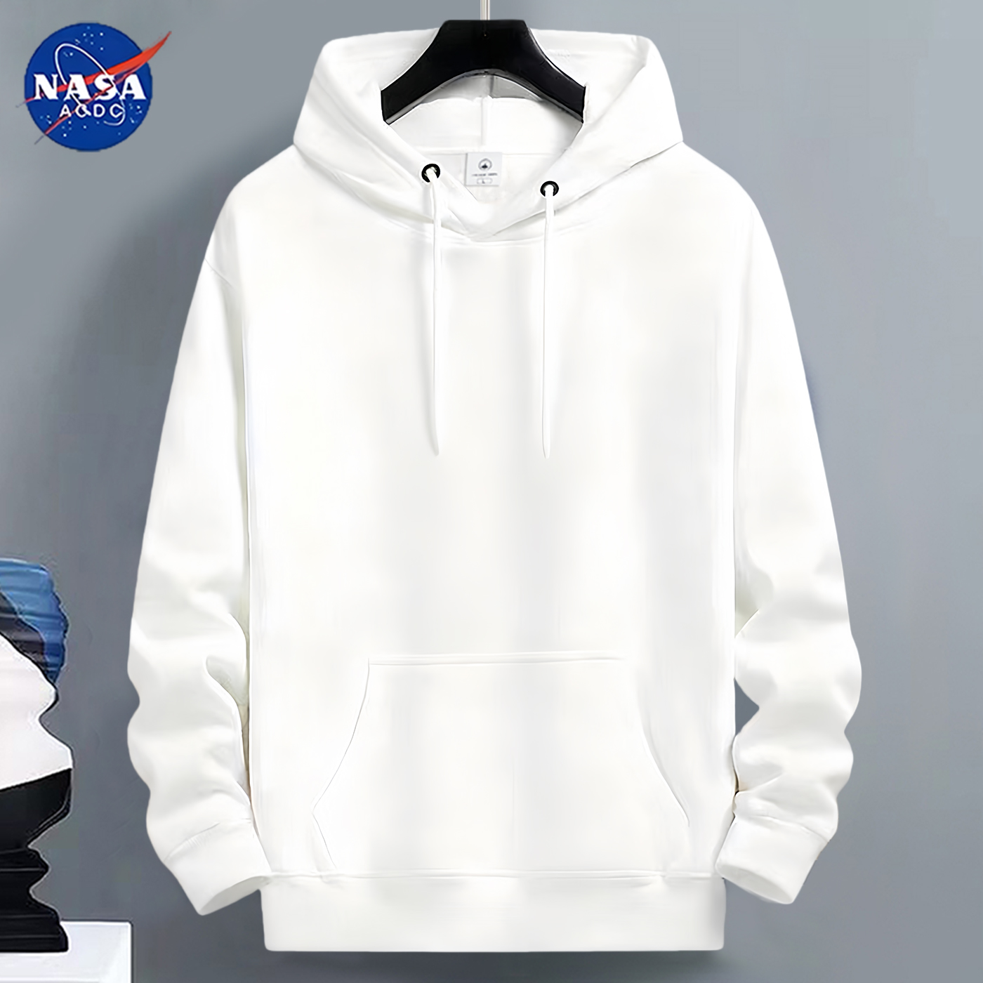 NASA联名连帽卫衣男生加绒加厚