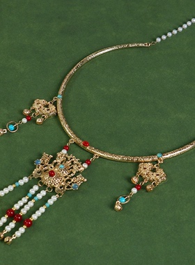 古风汉服璎珞流苏项圈马面裙国风项链明制旗袍秀禾服平安锁配饰女