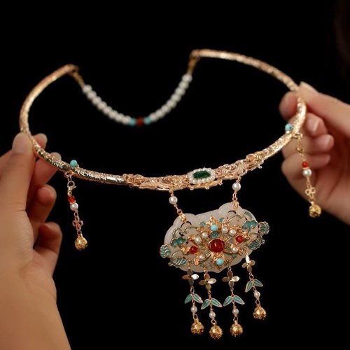 古风汉服璎珞流苏项圈马面裙国风项链明制婚服旗袍配饰秀禾服颈圈