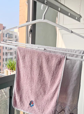 无痕衣架可伸缩折叠晒被子床单毛巾浴巾大衣架宿舍阳台家用挂衣架
