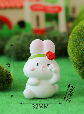 萌兔桌面摆件治愈系送礼场景布置