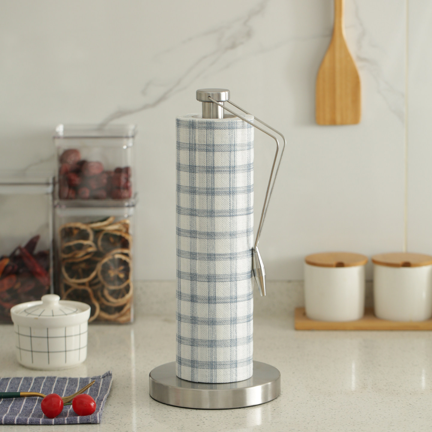 创意不锈钢纸巾架厨房台面立式叉腰大卷筒免打孔纸架保鲜膜收纳架,收纳整理,纸巾架,淘宝优惠券,粉丝福利购,淘宝优惠卷