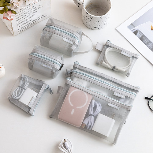 网纱数码收纳包透明大容量零钱包