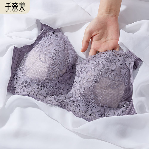 千奈美大胸显小内衣女薄款文胸全包胖mm200斤加大加肥大码缩胸罩 - 封面