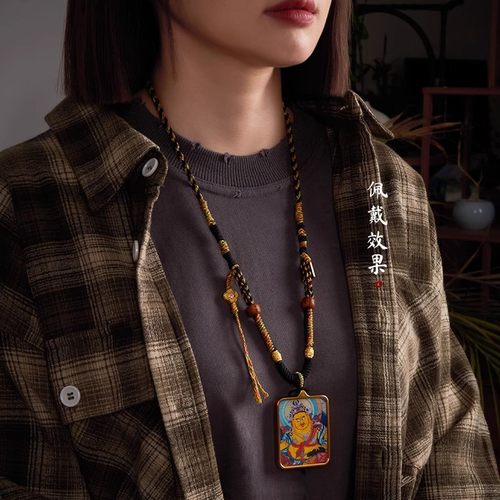 新款手工编织天珠复古藏式吊坠