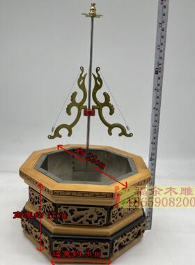 盘香炉木雕净香炉香熏炉檀香木质中式禅意塔香架环香炉玄关摆件