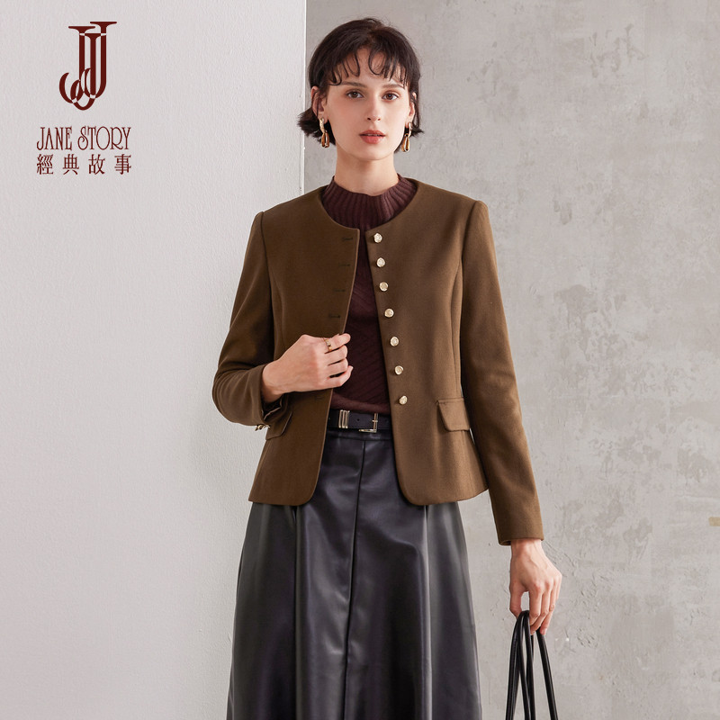 2026新款春秋高端无领小西装外套女洋气别致休闲通勤收腰西服上衣