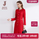 优雅正式 经典 故事高端红色小香风连衣裙女2025秋冬时尚 场合一步裙