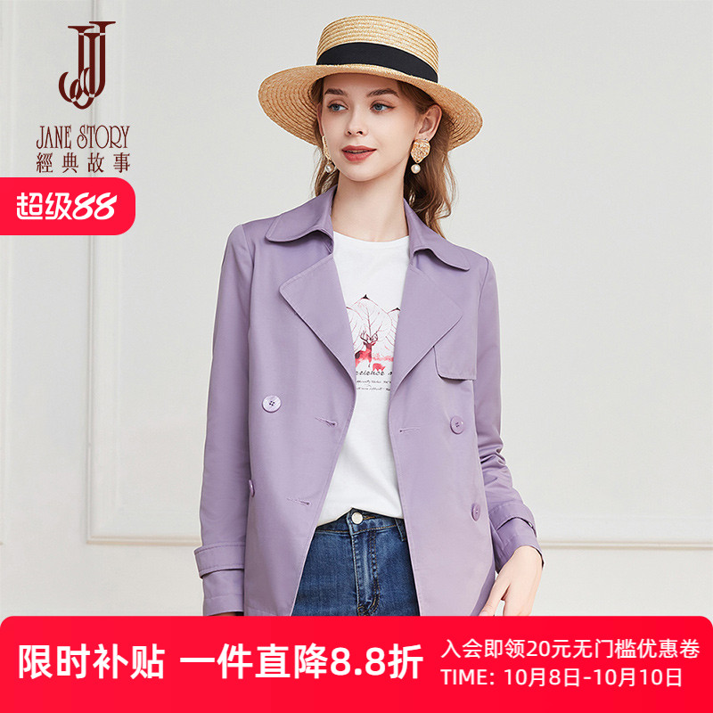 经典故事双排扣简约通勤风衣