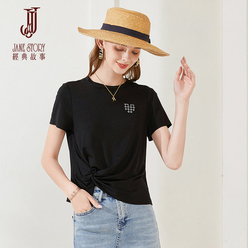 品牌气质正肩短袖t恤女