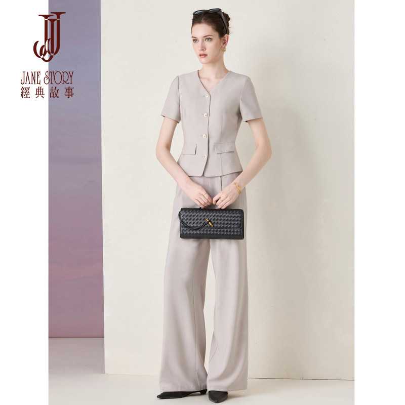 高级感职业西装套装裤2026新款夏季工作服面试外套加裤子两件套女